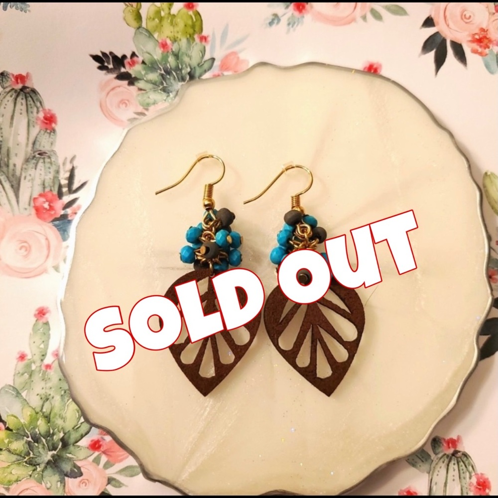 Leather and Turquoise Earrings